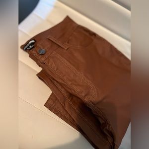 Faux leather stretch pants